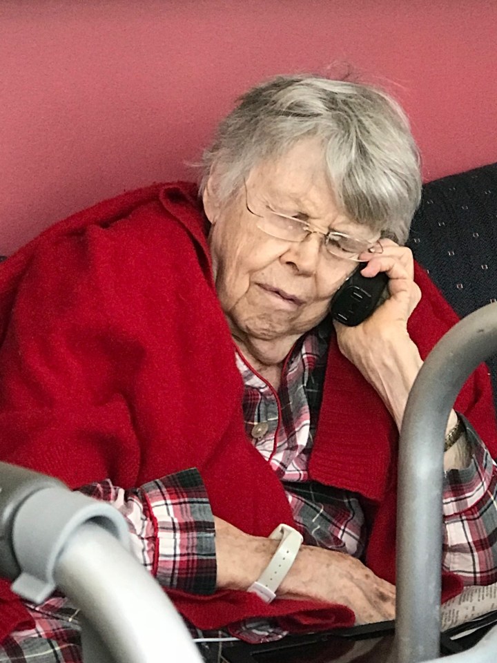 Mama on phone